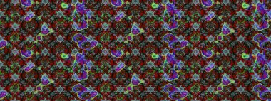 Raster suluboya çiçek deseni, narin çiçekler, kahverengi ve gri çiçekler, tebrik kartı şablonu. Güzel kumaş deseni.