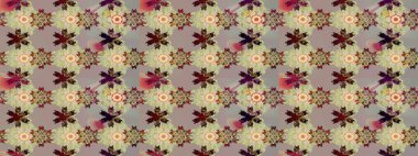 Suluboya elle çizilmiş çiçek desenli eskiz deseni. Parlak renkli fantezi çiçekleri, yapraklar, gri ve nötr renklerde tomurcuklar gri ve nötr.