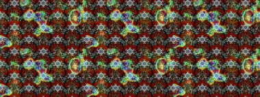 Raster illüstrasyonu. Kibar, bahar çiçekleri kırmızı ve kahverengi renklerde. Raster çiçek desenli ve çiçekli..