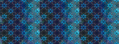 Küçük çiçekteki sevimli çiçek deseni. Raster illüstrasyonu. Mavi ve gri renkte çiçekler.