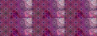 Eskiz geçmişi. Eski usul. Kumaş, tekstil, duvar kağıdı baskısı için. Raster illüstrasyonu. Renkli desenli eskiz deseni, mor ve nötr çiçekler ve dekoratif elementlerle.