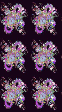 Küçük çiçekte güzel bir desen. Küçük renkli çiçekler. Moda baskıları için zarif bir şablon. Çiçekli bahar çiçekleri. Motley illüstrasyonu.