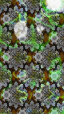 Raster. Düz Çiçek Elementleri Tasarımı. Renkli Bahar Teması çizim şablonu.