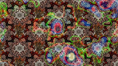 Raster illüstrasyonu. Küçük bir çiçekte eskiz deseni. Güzel kumaş deseni. Güzel çiçek arkaplanı..