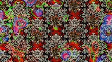 Düz Çiçek Elementleri Tasarımı. Renkli Bahar Teması eskiz kalıbı. Raster illüstrasyonu. Güzel kumaş deseni. Karalama çiçeği. Zentangle soyut çiçekleri.