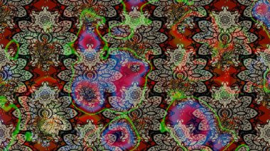 Raster çiçek izi. Çiçek grisi ve kahverengi çizim deseni. Klasik taslak çizimi.