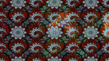 Kızılderili desenli desenli desenli şal deseni. Tekstil, tebrik kartı, boyama kitabı, telefon kılıfı baskısı için kullanılabilir. Raster Henna dövme stili. Etnik Mandala süsü.