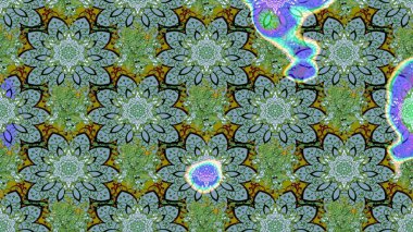 Küçük renkli çiçekler. Küçük çiçekte güzel bir desen. Motley illüstrasyonu. Moda baskıları için zarif bir şablon. Yeşil ve mavi çiçekli bahar çiçekleri.