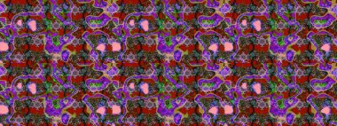 Raster hisseleri. Eskiz arkaplan modeli. Suluboya, elle çizilmiş. Çiçekler kırmızı ve yeşil üzerine.