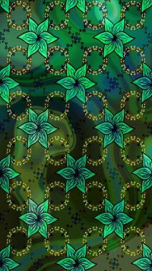 Renkli Yaz Temalı eskiz kalıbı. Düz Çiçek Elementleri Tasarımı. Güzel kumaş deseni. Raster illüstrasyonunda çiçek deseni çizimi.