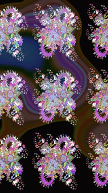 Parlak renkli çiçekleri ve siyah ve kahverengi renkte yaprakları olan harika bir çiçek deseni. Halk tarzı. Modern çiçek arkaplanı. Moda baskıları için zarif bir şablon.