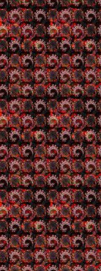 Siyah ve kahverengi renkte çiçekler. Raster illüstrasyonunda çiçek deseni çizimi.