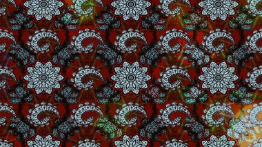 Raster illüstrasyonundaki çiçek desenli çizim. Siyah ve nötr renkte çiçekler.