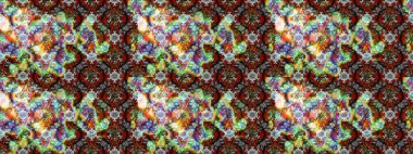 Raster illüstrasyonu. Gri ve nötr renklerde Asya tekstil tarzında. Çiçek desenini çiz.