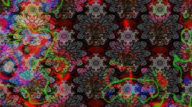 Raster illüstrasyonu. Siyah ve gri renklerde. Anti-stres için Raster soyut şablon sayfası.