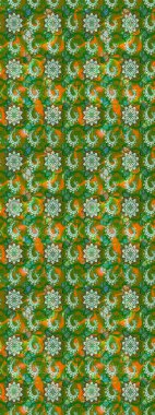 Suluboya çizim kalıbı. Çiçek izi. Suluboya tarzında yeşil ve kahverengi renkte çiçekler.