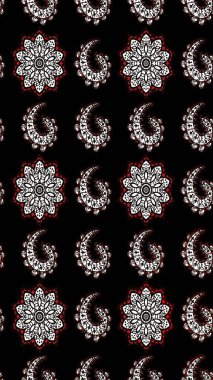 Çizim çiçek deseni duvar kâğıdı olarak kullanılabilir. Raster illüstrasyonu. Siyah ve nötr renkte çiçekler.