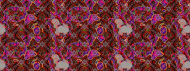 Kahverengi ve kırmızı renklerde bahar çiçekleri. Raster illüstrasyonu. Yaprak ve çiçeklerin suluboya resmi, kahverengi ve kırmızı renklerin çizim şekli.