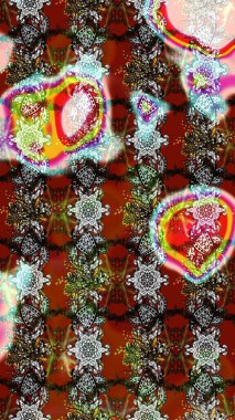 Kahverengi ve gri renkli çiçekler. Raster illüstrasyonunda çiçek deseni çizimi.