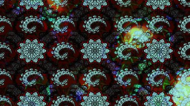 Çiçekli karalama şeklinde Raster çiçek deseni. Nazik, narin çiçek arkaplanı. Siyah ve kahverengi renkte çiçekler.