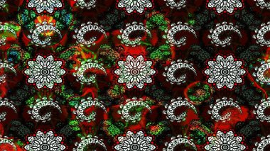 Küçük çiçekteki sevimli çiçek deseni. Güzel kumaş deseni. Raster illüstrasyonu. Güzel karalamalı çiçek deseni çiz..