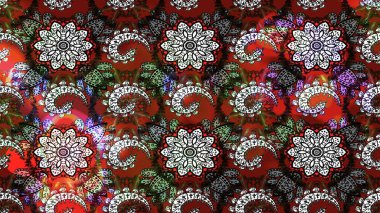 Raster deseni. Süslü kumaş deseni. Çiçekli çiçek deseni, suluboya..