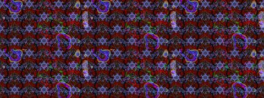 Çiçekler suluboya tarzında kahverengi ve kırmızı renklerde. Raster illüstrasyonunda çiçek deseni çizimi.