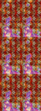 Parlak çiçekli kahverengi ve kırmızı renkler üzerine soyut çizim deseni. Küçük çiçekte hoş bir çiçek deseni var. Çiçek elementli zarif raster dokusu..