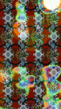 Moda baskıları için zarif bir şablon. Küçük renkli çiçekler. Kahverengi ve yeşil çiçekli bahar çiçekleri. Motley illüstrasyonu. Küçük çiçekte şirin desenler.