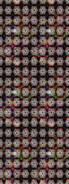 El çizimi Raster çizimi. Parlak elementlerin. Çizim çiçek deseni duvar kağıdı, web sitesi arkaplanı, paket kağıdı, davetiye, broşür, pankart veya web sitesi için kullanılabilir.