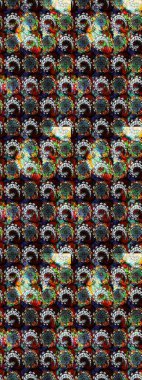 Raster illüstrasyonu. Çizim çiçek deseni duvar kâğıdı olarak kullanılabilir. Siyah ve kahverengi renkte çiçekler.