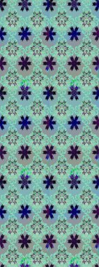 Mavi ve nötr renklerde. Raster illüstrasyonu. Raster illüstrasyonunda kusursuz çiçek deseni. Güzel kumaş deseni.