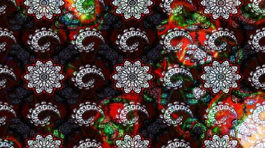 Siyah ve kahverengi renkte çiçekler. Hediye ambalaj kağıdı, tebrik kartları, posterler ve pankart tasarımı. Raster düz çiçek çizim deseni.