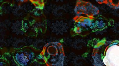 Raster çiçek desenleri çiziyor. Vadinin çiçekleri siyah ve gri renklerde.