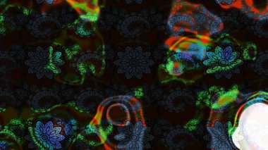 Raster çiçek desenleri çiziyor. Vadinin çiçekleri siyah ve gri renklerde.