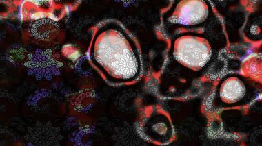 Flowers on black and gray colors. Colour Spring Theme sketch pattern Background. Flat Flower Elements Design. Sketch Floral Pattern in Raster illustration.