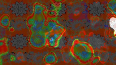 Kahverengi ve gri renkte çiçekli çiçek deseni. Suluboya tarzında kahverengi ve gri renkte çiçekler.