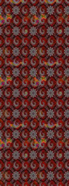 Kahverengi ve kırmızı renkte çiçekler. Tropik çiçek desenleri. Raster illüstrasyonu.