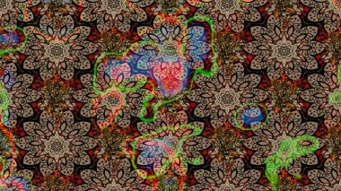 Düz Çiçek Elementleri Tasarımı. Raster. Renkli Bahar Teması çizim şablonu.