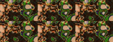 Güzel kumaş deseni. Raster Illustrasyon 'daki Çiçek Deseni' nin son moda çizimi. Renkli Yaz Temalı eskiz kalıbı. Düz Çiçek Elementleri Tasarımı.