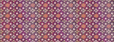 Düz Çiçek Elementleri Tasarımı. Raster illüstrasyonundaki çiçek desenli çizim. Renkli Bahar Teması eskiz kalıbı. Süslü kumaş deseni.