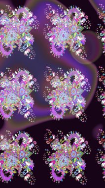 Raster illüstrasyonu. Küçük çiçekli şirin bir desen. Çiçek ve yapraklı çiçek deseni.