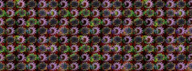 Çiçek ve yapraklı çiçek deseni. Raster illüstrasyonu. Küçük çiçekli şirin desen.