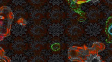 Raster illüstrasyonu. Gri ve kahverengi renkli şirin çiçekler. Moda baskısı, albüm, ambalaj kağıdı ve duvar kağıdı için zarif dekoratif süslemeler. Küçük çiçekli basit bir çiçek çizimi..