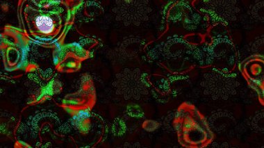 Organik motif arka planı. Çizim kalıbı. Ultraviyole kumaş deseni. Raster illüstrasyonu.