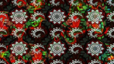 Raster stili kumaş deseni. Çiçekler suluboya çizim deseni.