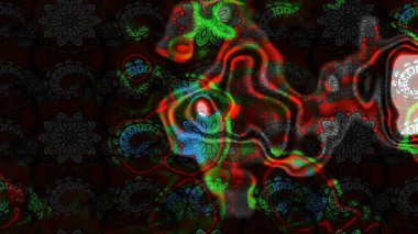 Eskiz modeli etnik tasarım. Yatak çarşafları, ceket, paket tasarımı, kumaş ve moda kavramları için tekstil baskısı. Çiçekleri, deniz kabukları, mandalaları ve suluboya efektleri olan deniz altyapısı.