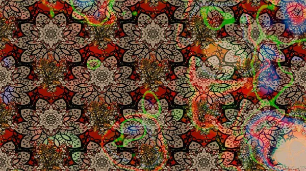 Arkaplan dokusu, duvar kağıdı, kahverengi ve bej renkli çiçek teması. Kabile sanatı boho baskısı, klasik çiçek arkaplanı. Soyut etnik raster çizim kalıbı.