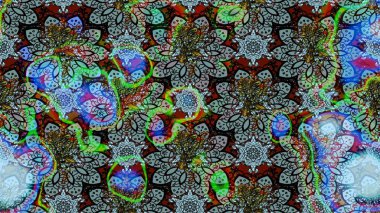 Mavi ve nötr renklere karalamalar çizilmiş çiçek deseni. Raster illüstrasyonu.