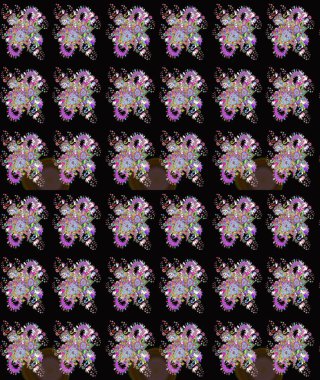 Güzel kumaş deseni. Renkli Bahar Teması eskiz kalıbı. Raster illüstrasyonundaki çiçek desenli çizim. Düz Çiçek Elementleri Tasarımı.